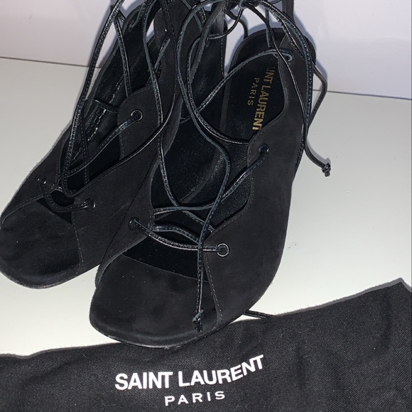 Saint Laurent YSL Lace Up Heels (36) - Picture 1 of 5